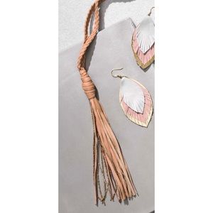 Noonday Selam Bead Leather Tassel Necklace